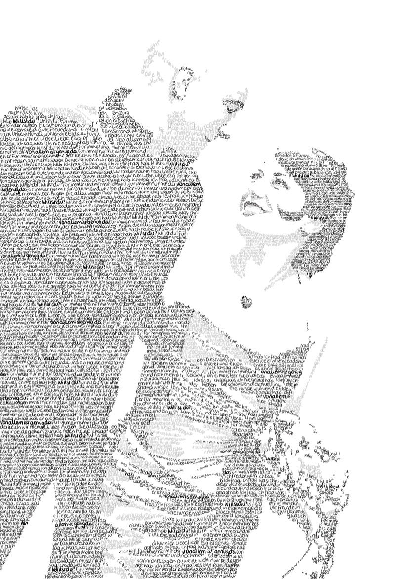Custom Handwritten Lyric Portrait - PRINT