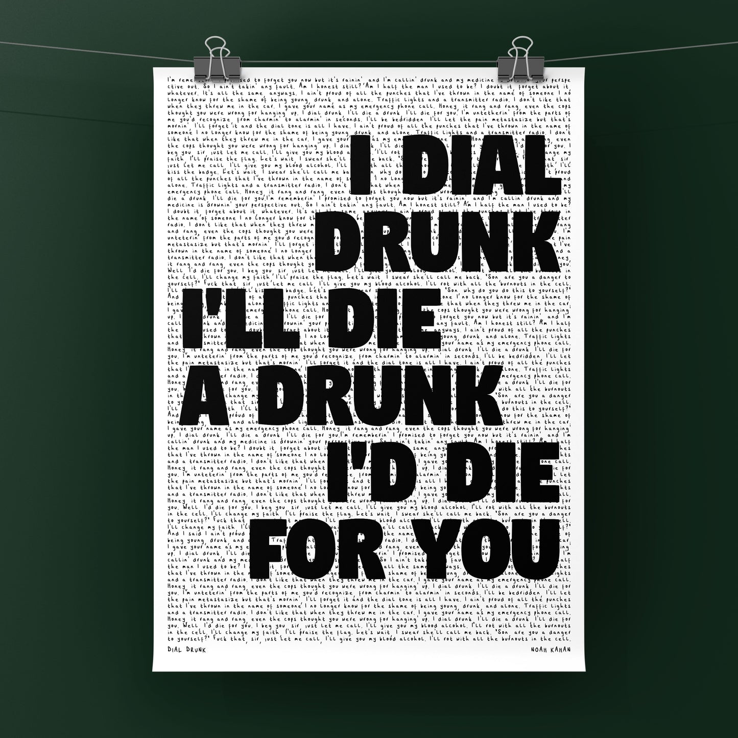 DIAL DRUNK - NOAH KAHAN
