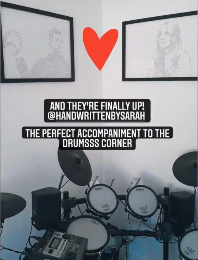 Custom Handwritten Lyric Portrait - PRINT