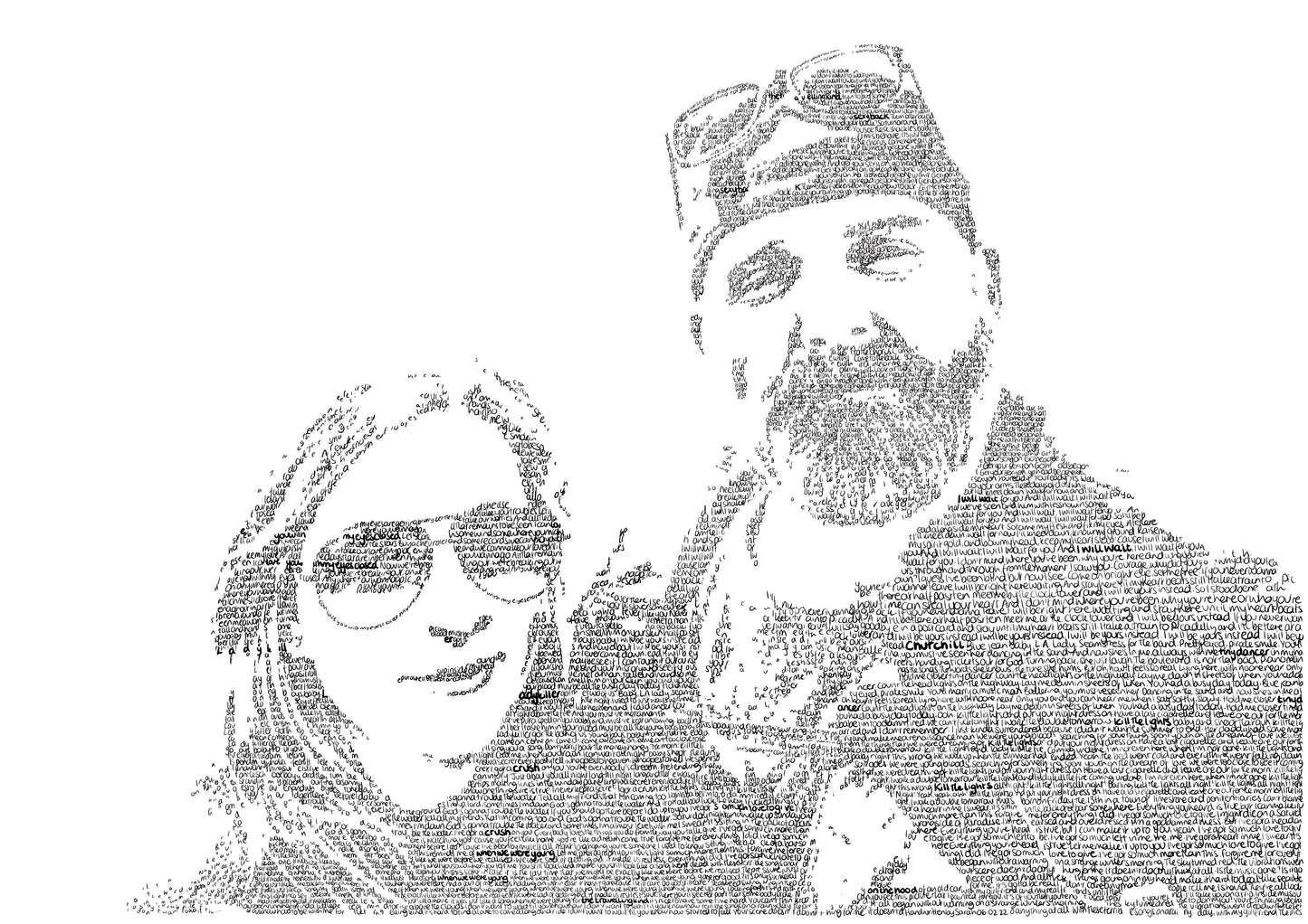 Custom Handwritten Lyric Portrait - PRINT