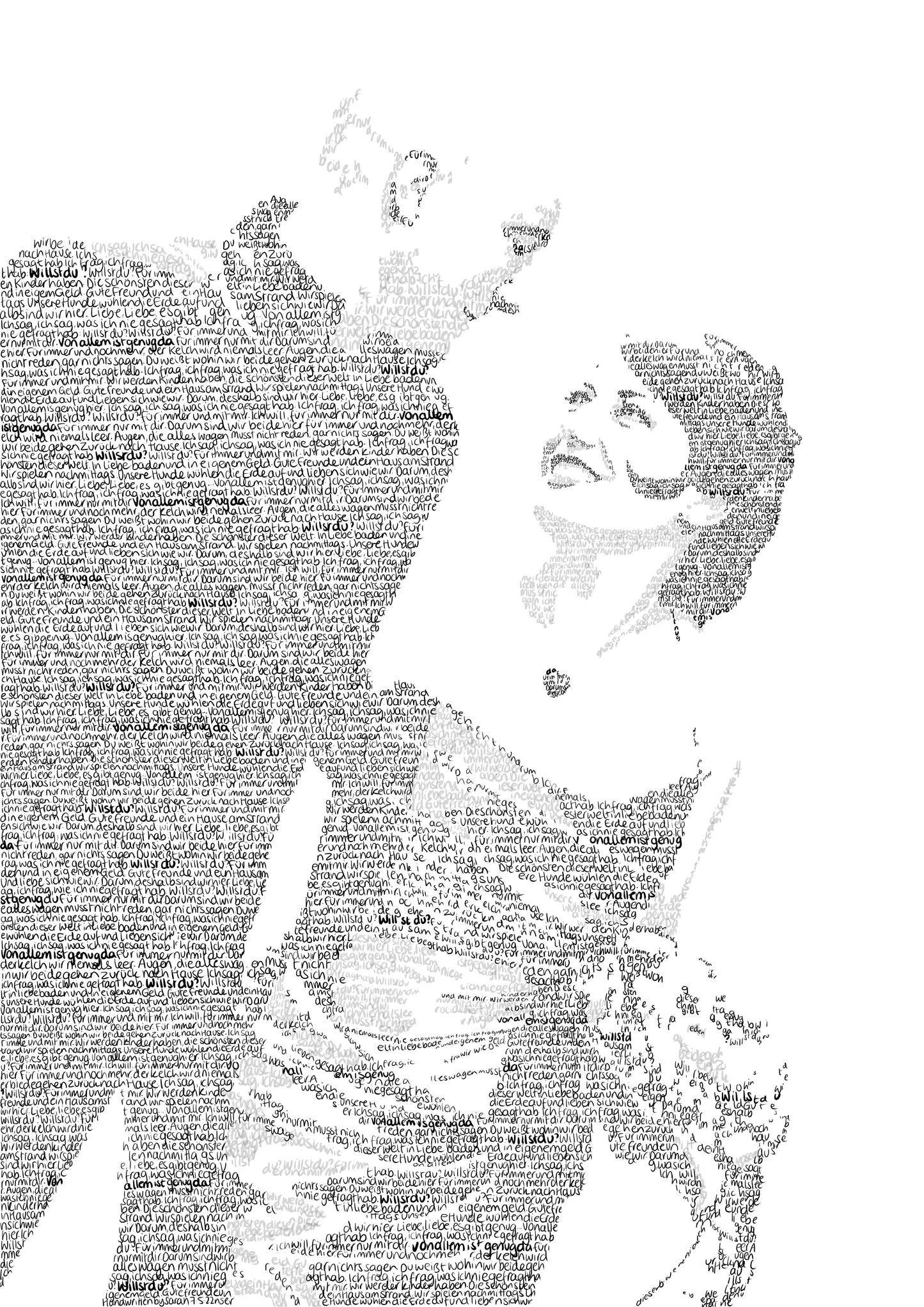 Custom handwritten portrait - DIGITAL FILE ONLY