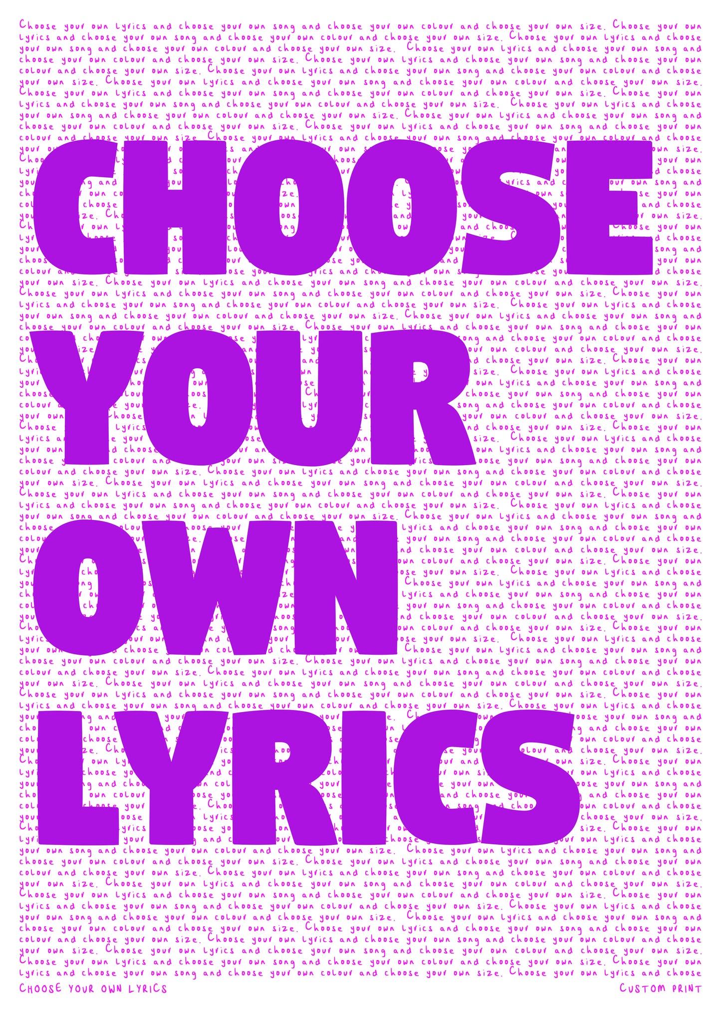 Custom Lyric Poster