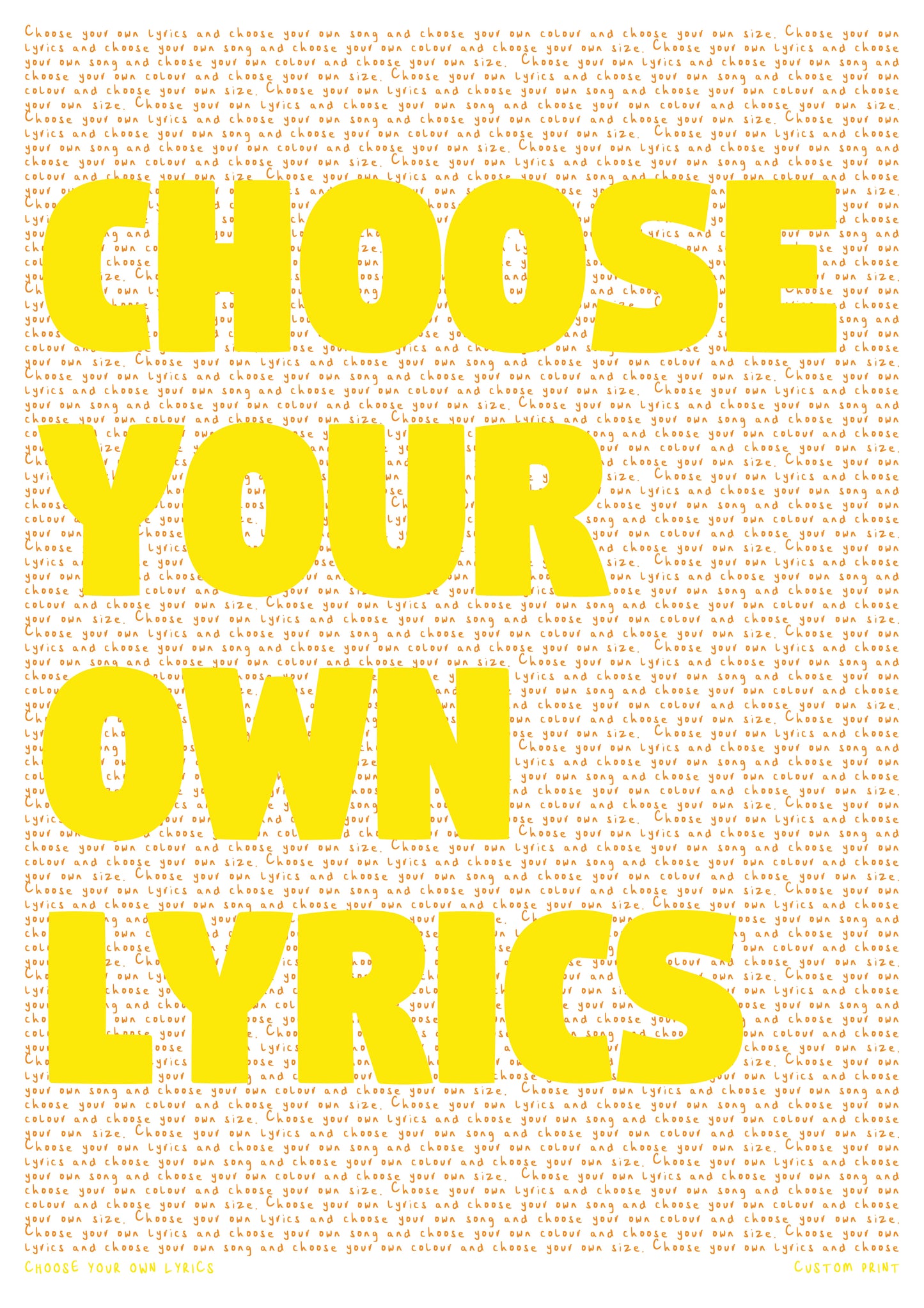Custom Lyric Poster