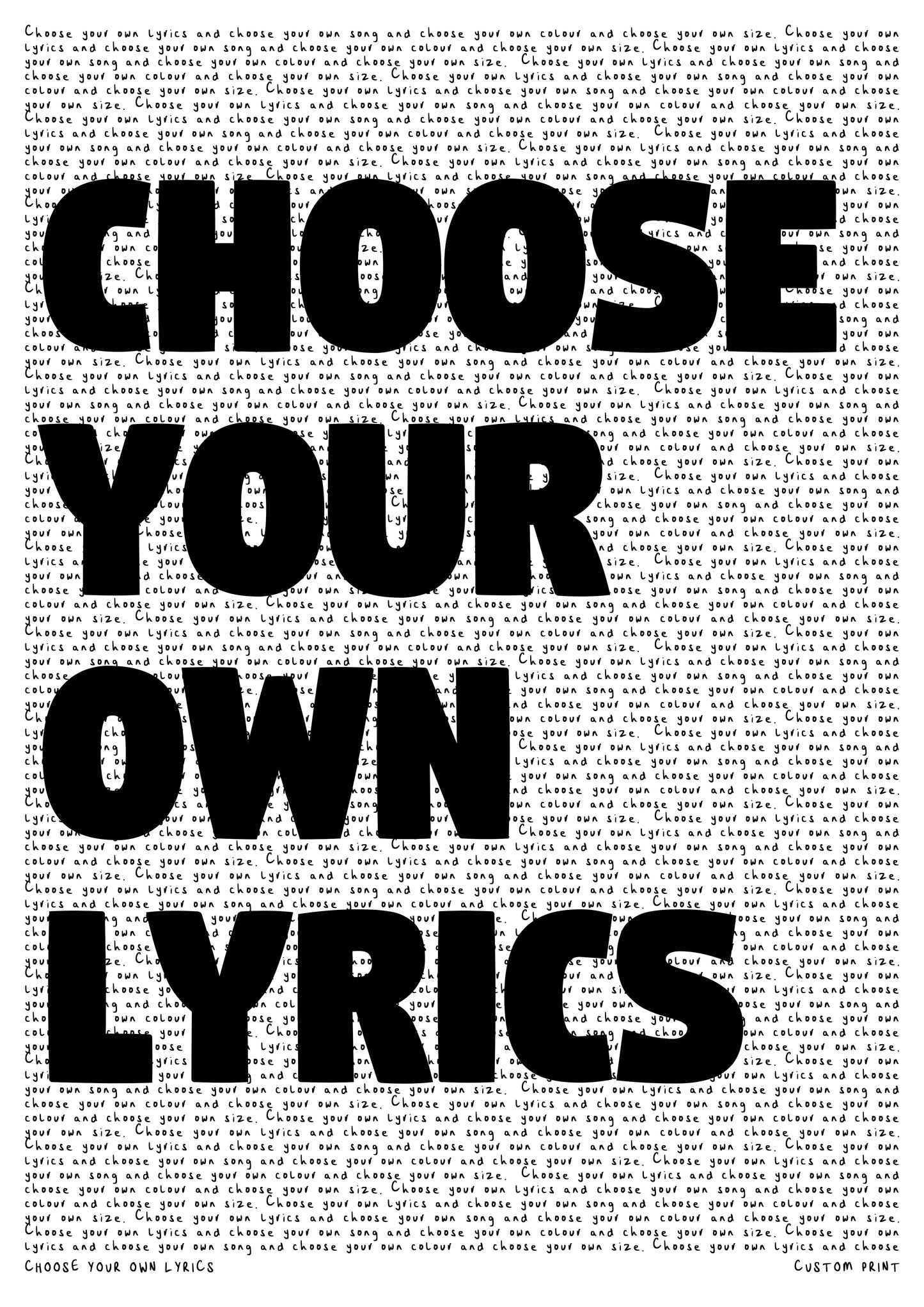 Custom Lyric Poster