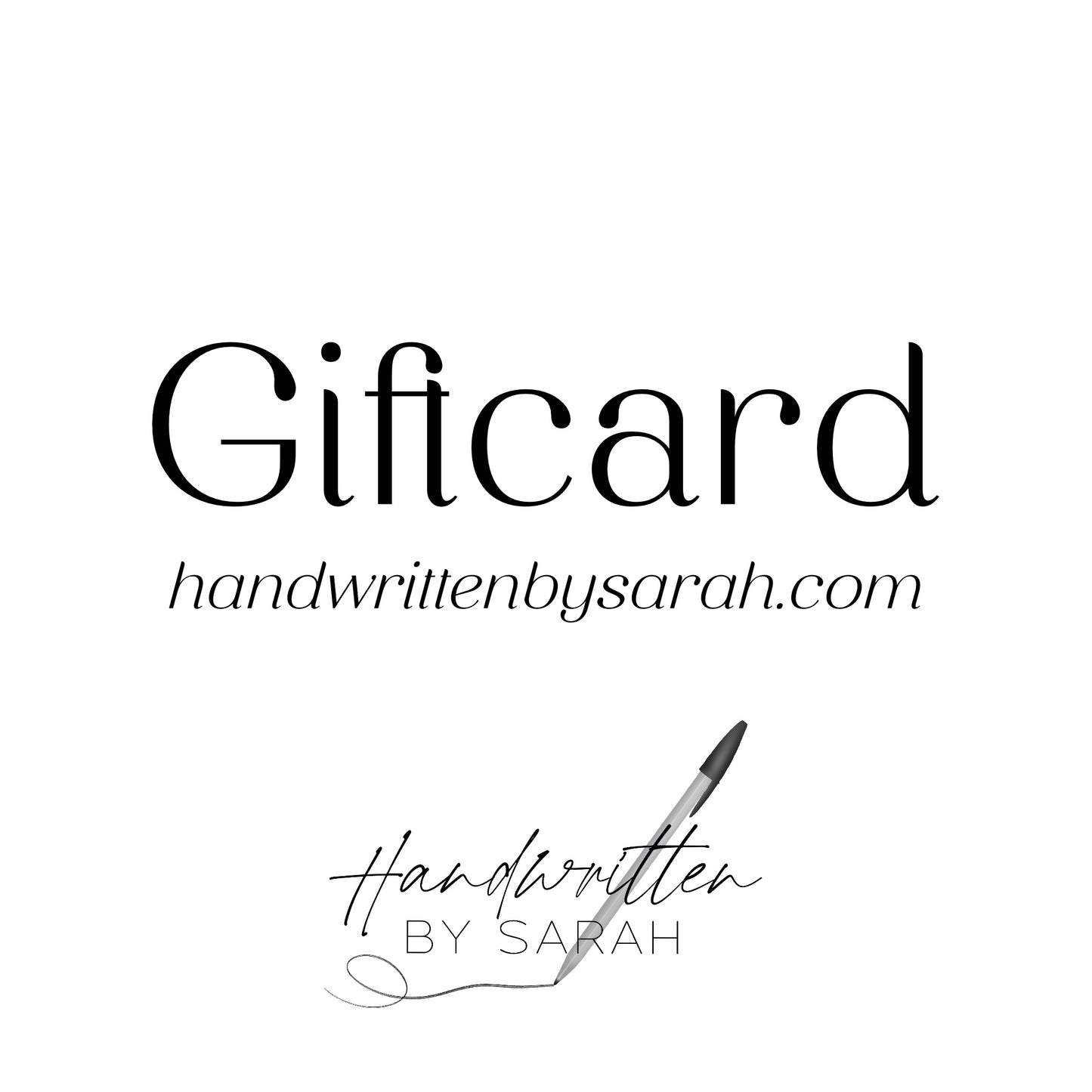 Handwritten by Sarah - Gift Card