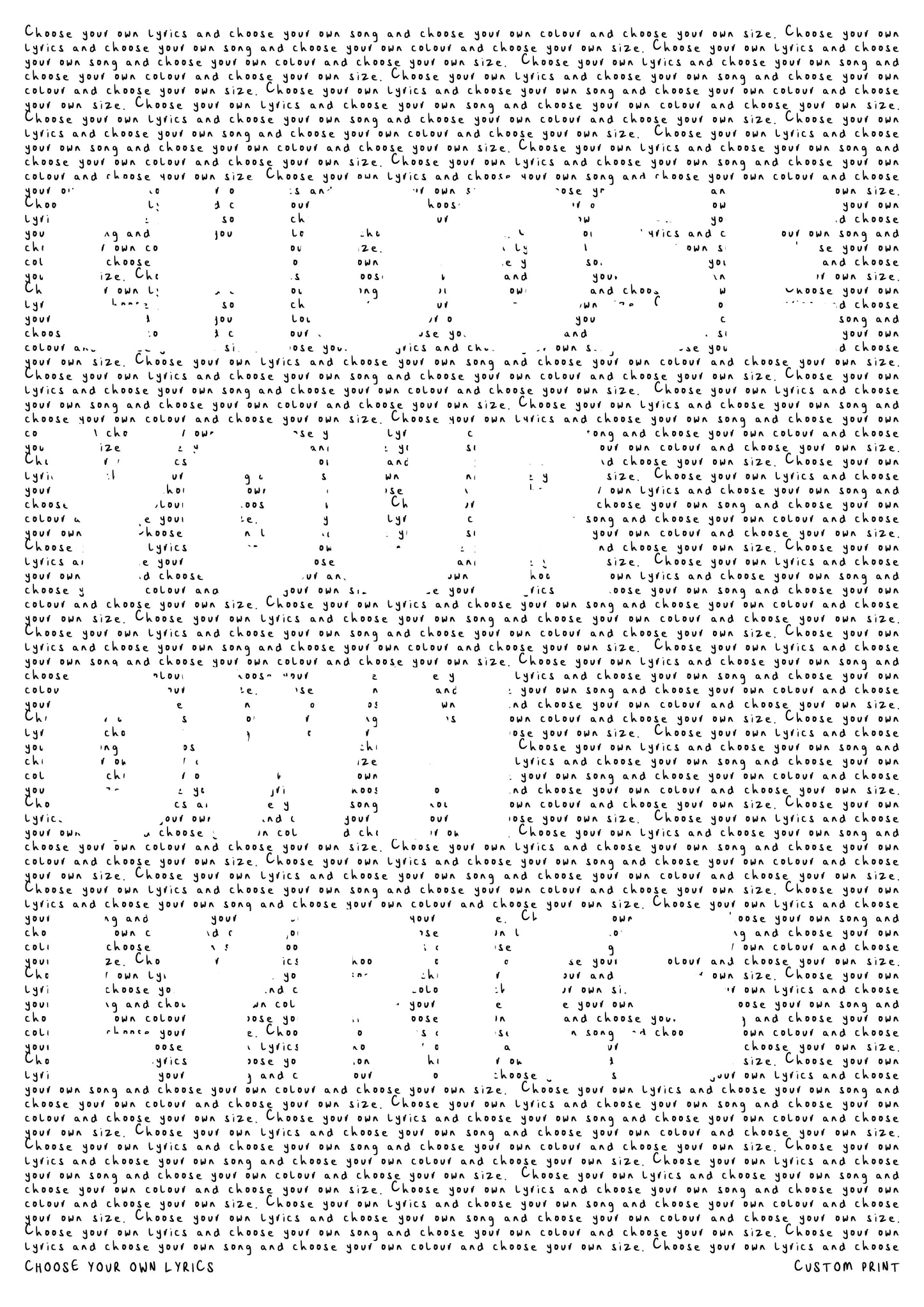 Custom Lyric Poster
