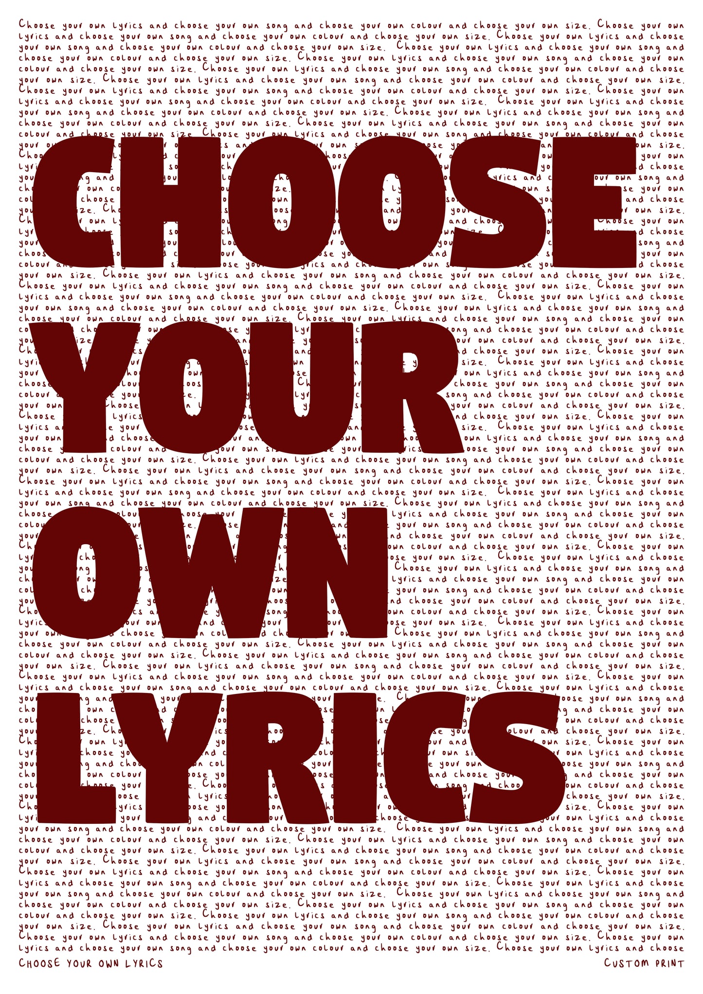 Custom Lyric Poster