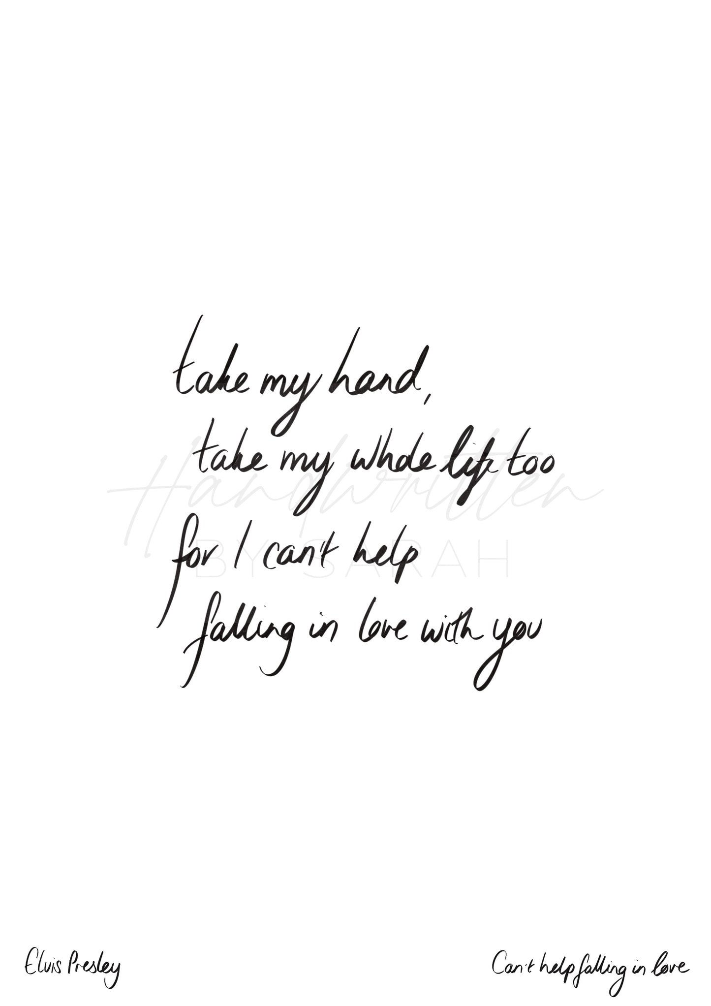 Can’t Help Falling In Love With You - Elvis Presley